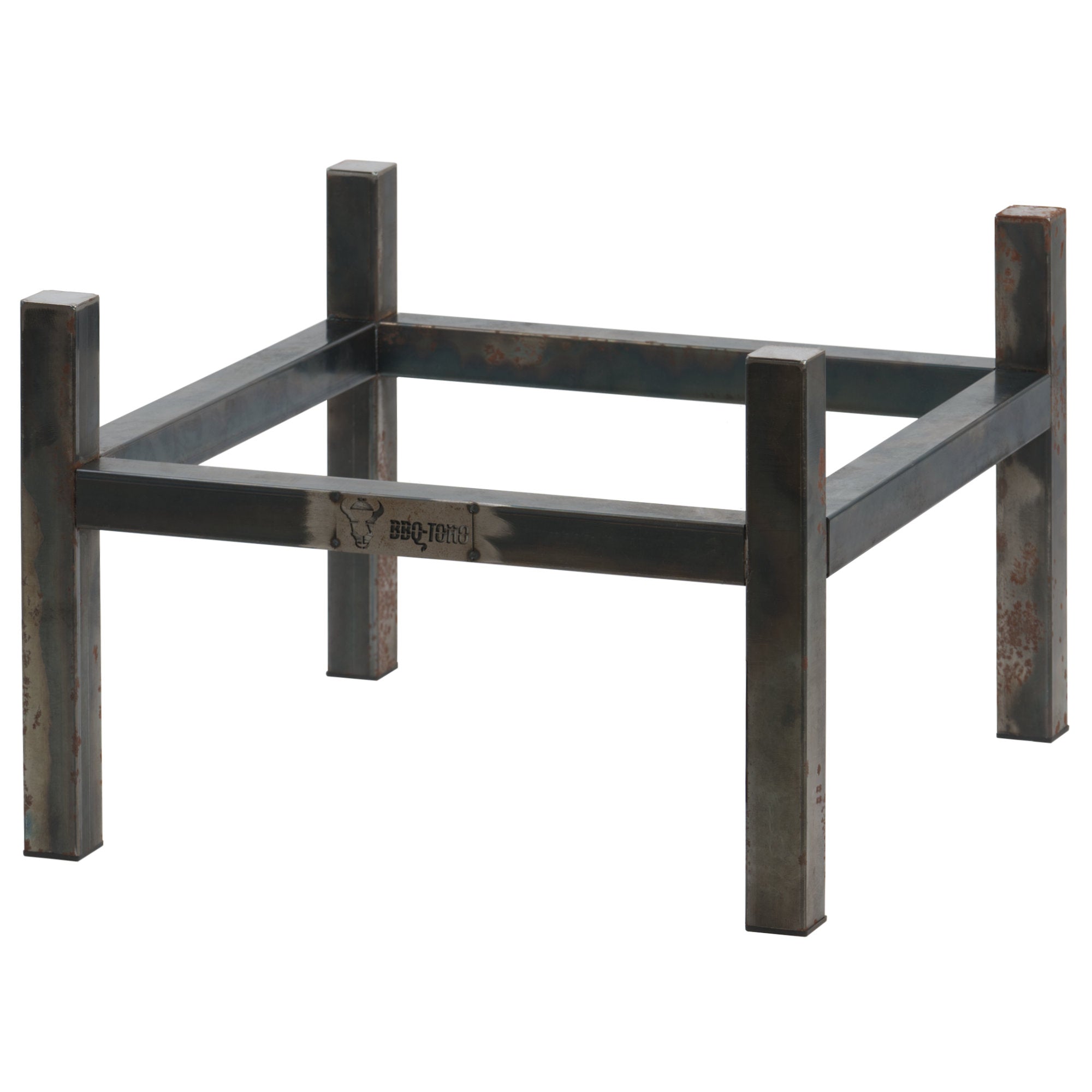Fire Pit Stand, Rectangular, Steel Gray, Carbon Steel