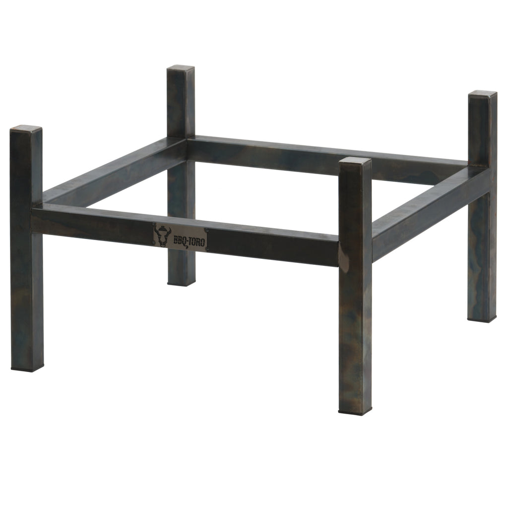 Fire Pit Stand, Rectangular, Steel Gray, Carbon Steel