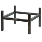 Fire Pit Stand, Rectangular, Steel Gray, Carbon Steel