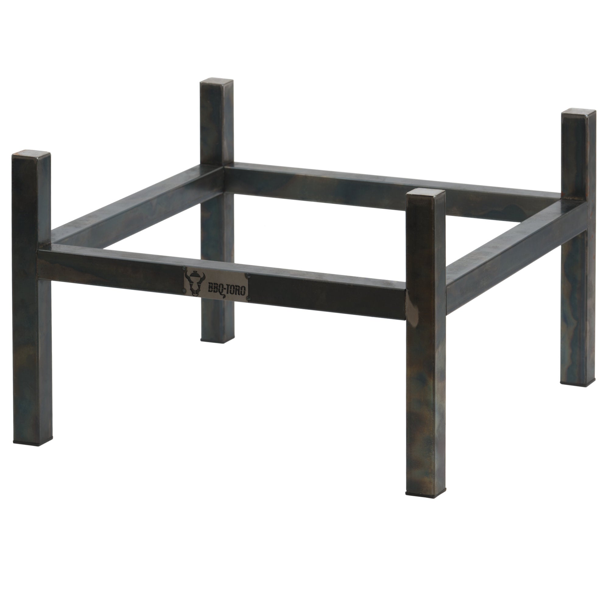 Fire Pit Stand, Rectangular, Steel Gray, Carbon Steel
