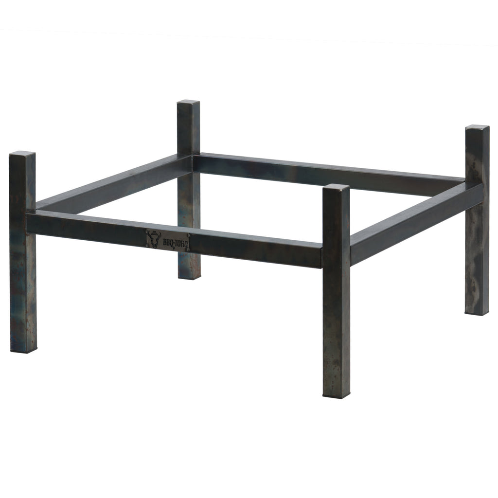 Fire Pit Stand, Rectangular, Steel Gray, Carbon Steel
