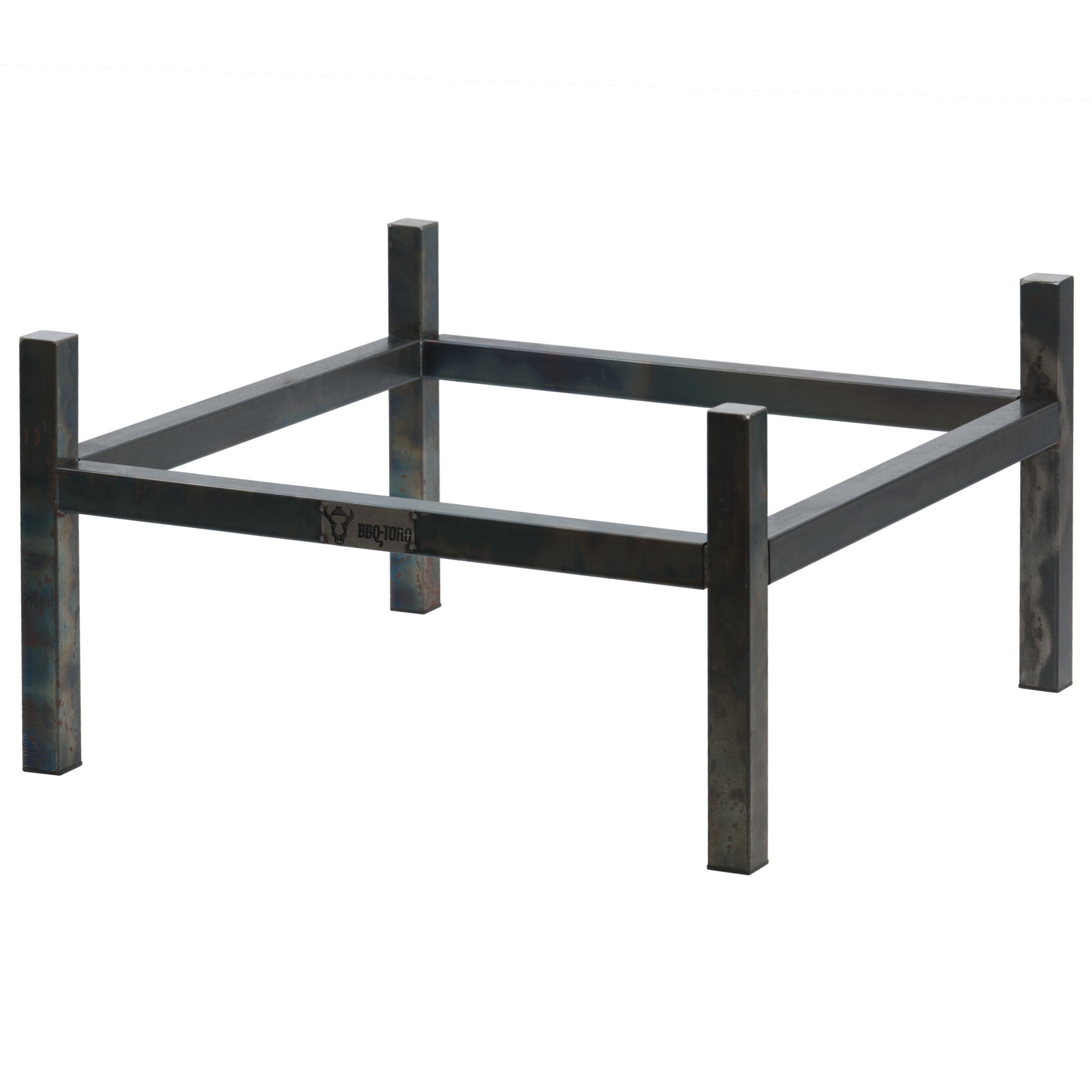 Fire Pit Stand, Rectangular, Steel Gray, Carbon Steel