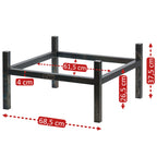 Fire Pit Stand, Rectangular, Steel Gray, Carbon Steel