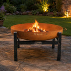 Fire Pit Stand, Rectangular, Steel Gray, Carbon Steel