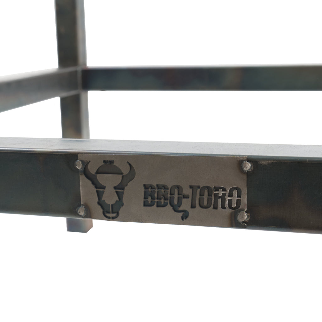 Fire Pit Stand, Rectangular, Steel Gray, Carbon Steel