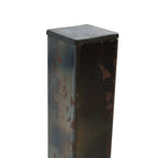 Fire Pit Stand, Rectangular, Steel Gray, Carbon Steel