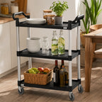 Servierwagen, bis 150 kg, mit Rollen, 3 Etagen