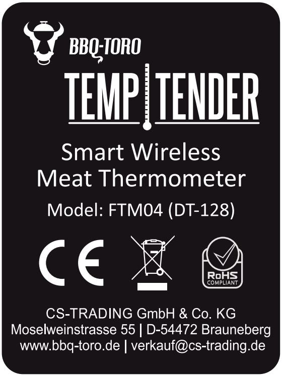 Thermomètre de barbecue « TempTender », avec boîtier de charge et application.