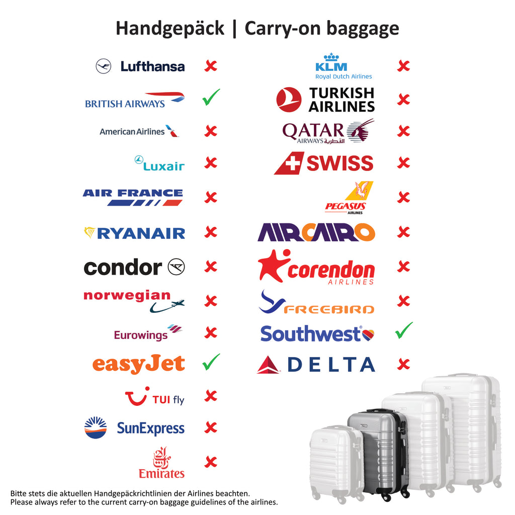 Valises rayées, lot de 4, valises de voyage en ABS, avec serrure à combinaison