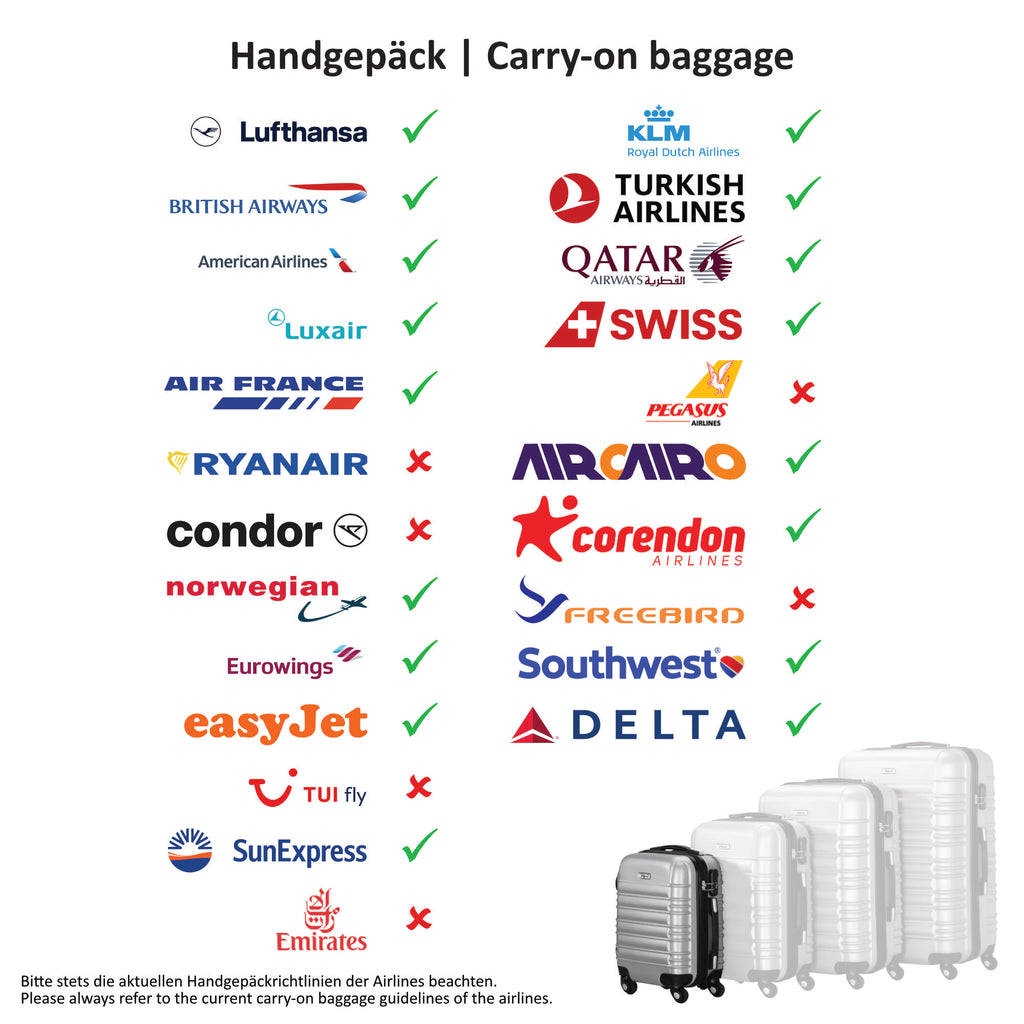 Valises rayées, lot de 4, valises de voyage en ABS, avec serrure à combinaison