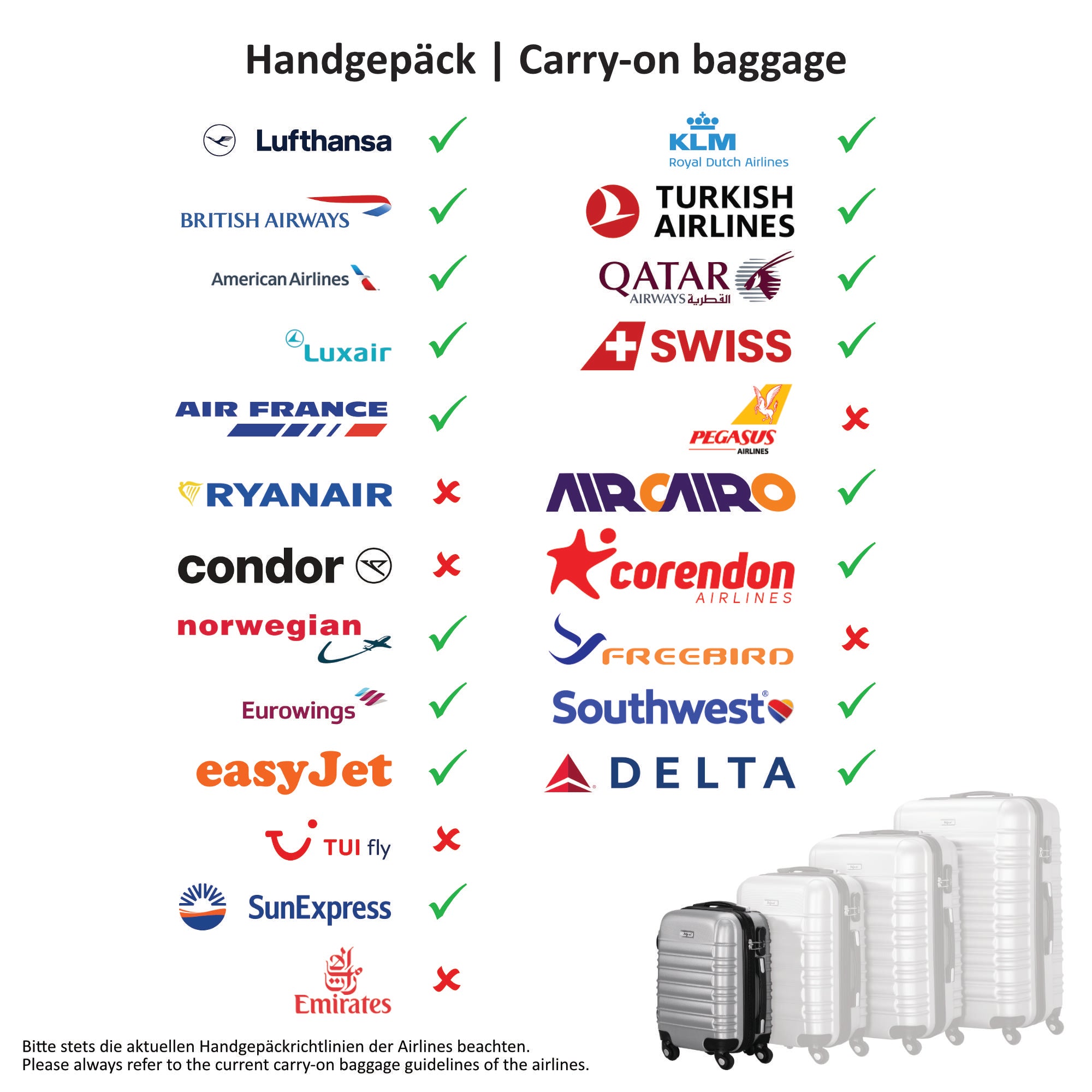 "Striped" suitcases, set of 4, ABS travel suitcases, with combination lock