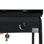 Table de cuisson au gaz avec pare-vent, 2 brûleurs en fonte, 2 kW