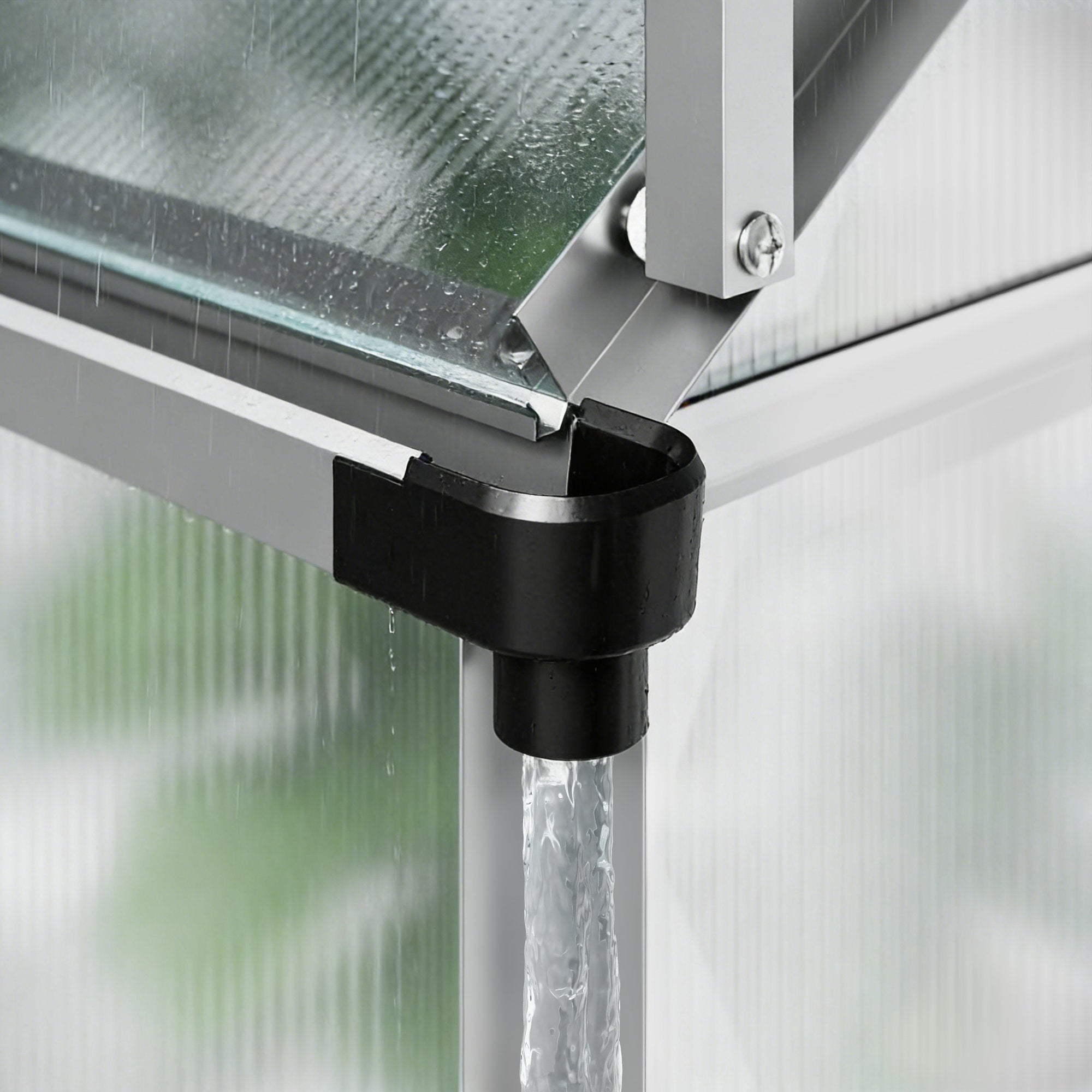 Gewächshaus Rinnenauslass 4er Set, Kunststoff