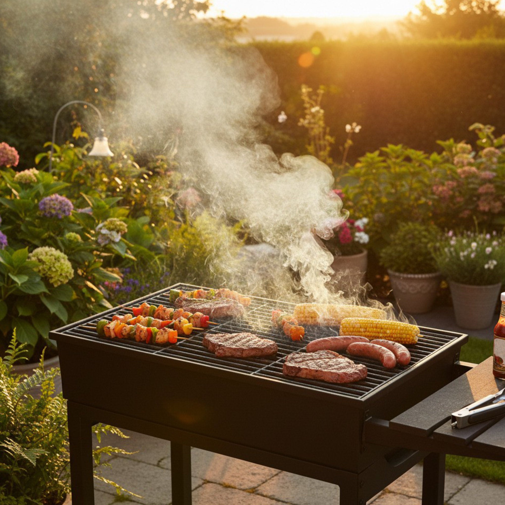 Grille de barbecue en fonte, 45 x 35 cm