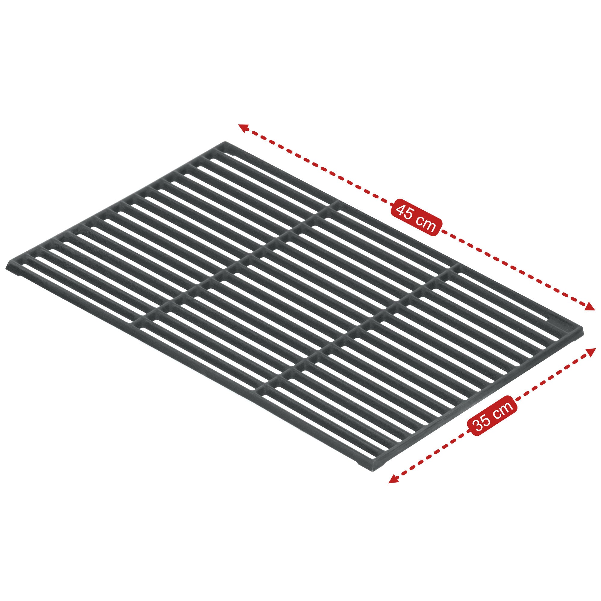 Grille de barbecue en fonte, 45 x 35 cm