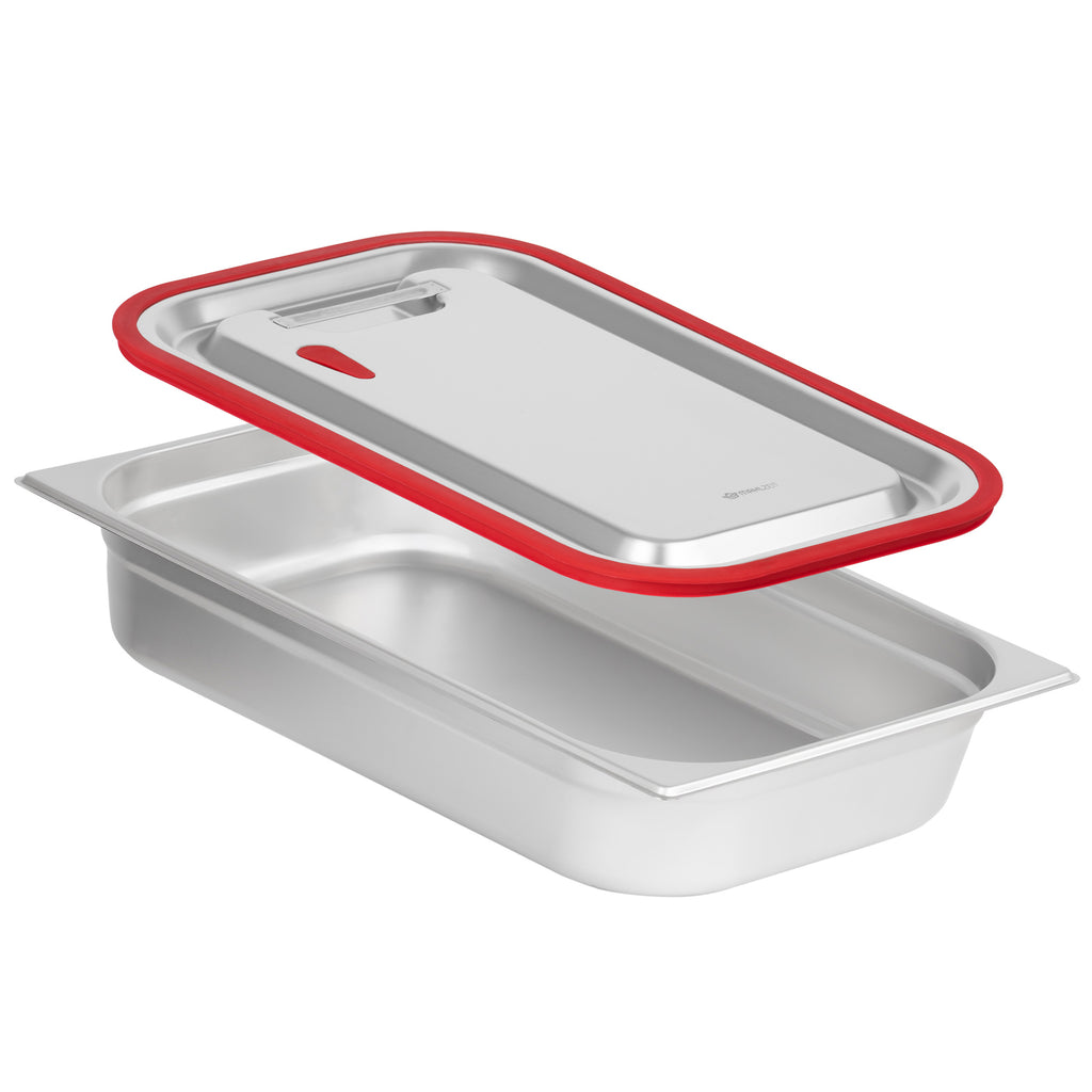 Lid for GN containers, stainless steel, with silicone rim