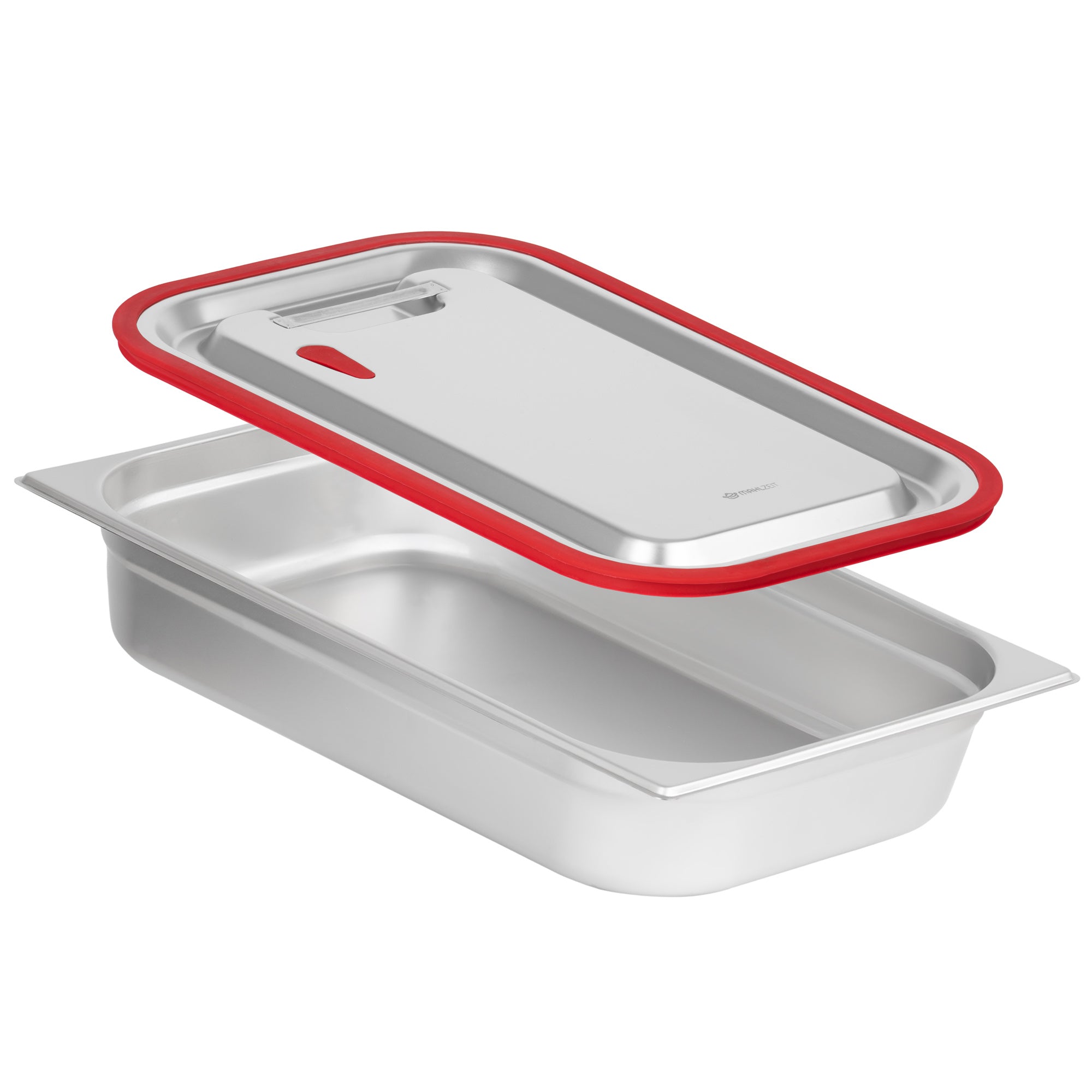 Lid for GN containers, stainless steel, with silicone rim