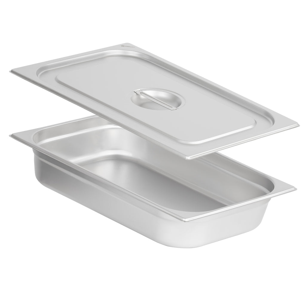 GN container for chafing dish, stainless steel, including lid