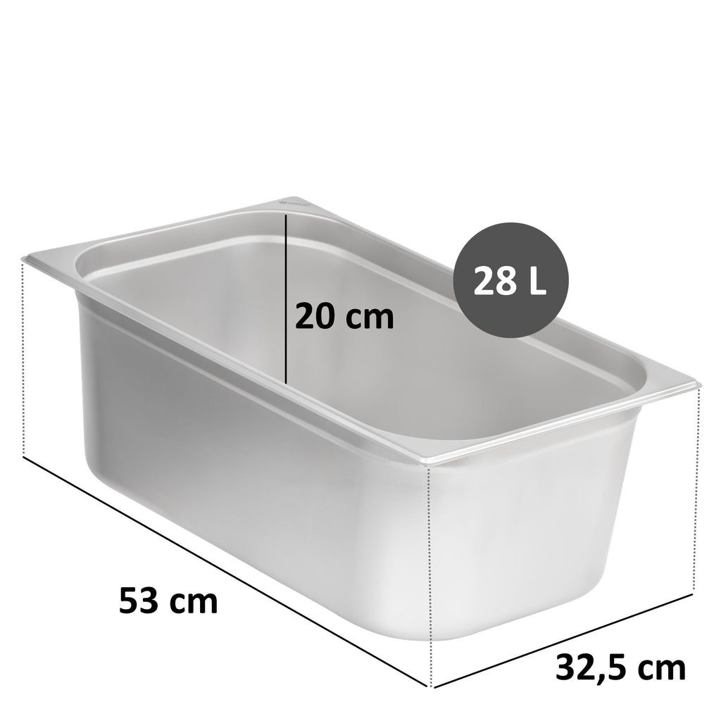 GN container for chafing dish, stainless steel, including lid