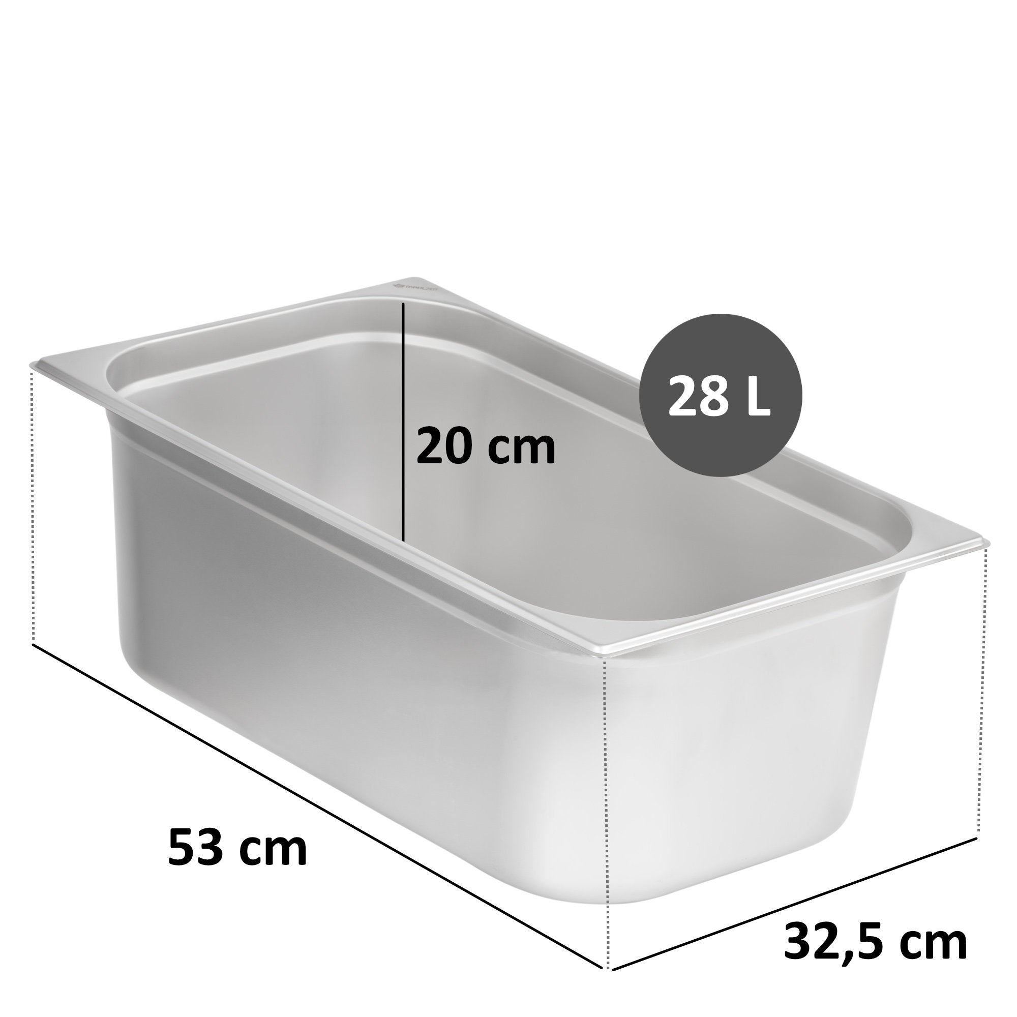 GN container for chafing dish, stainless steel, including lid