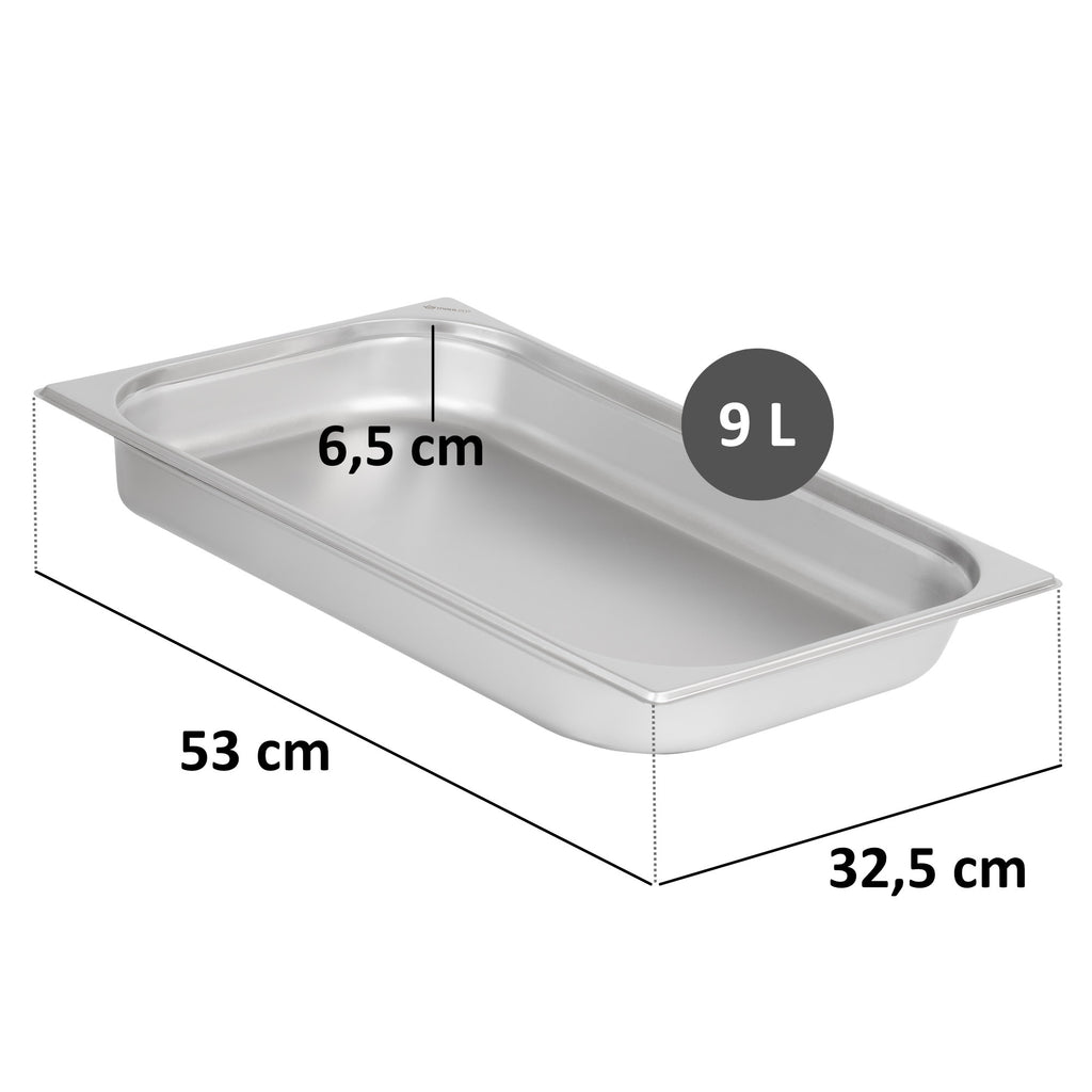 GN container for chafing dish, stainless steel, including lid