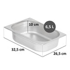 GN containers for chafing dishes, stainless steel