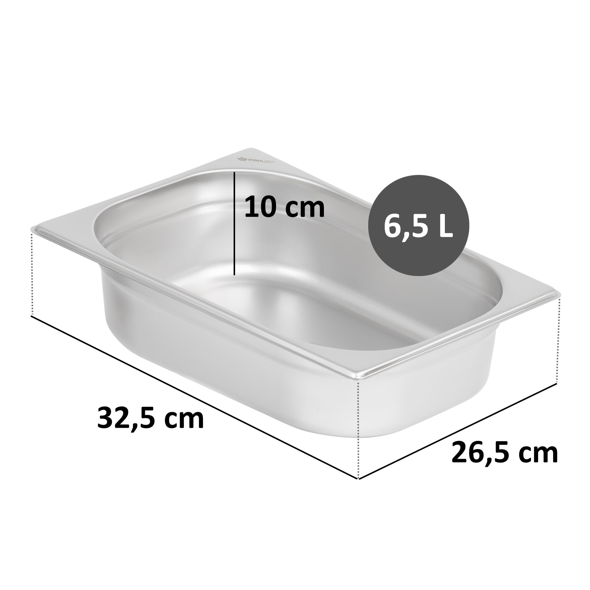 GN container for chafing dish, stainless steel, including lid