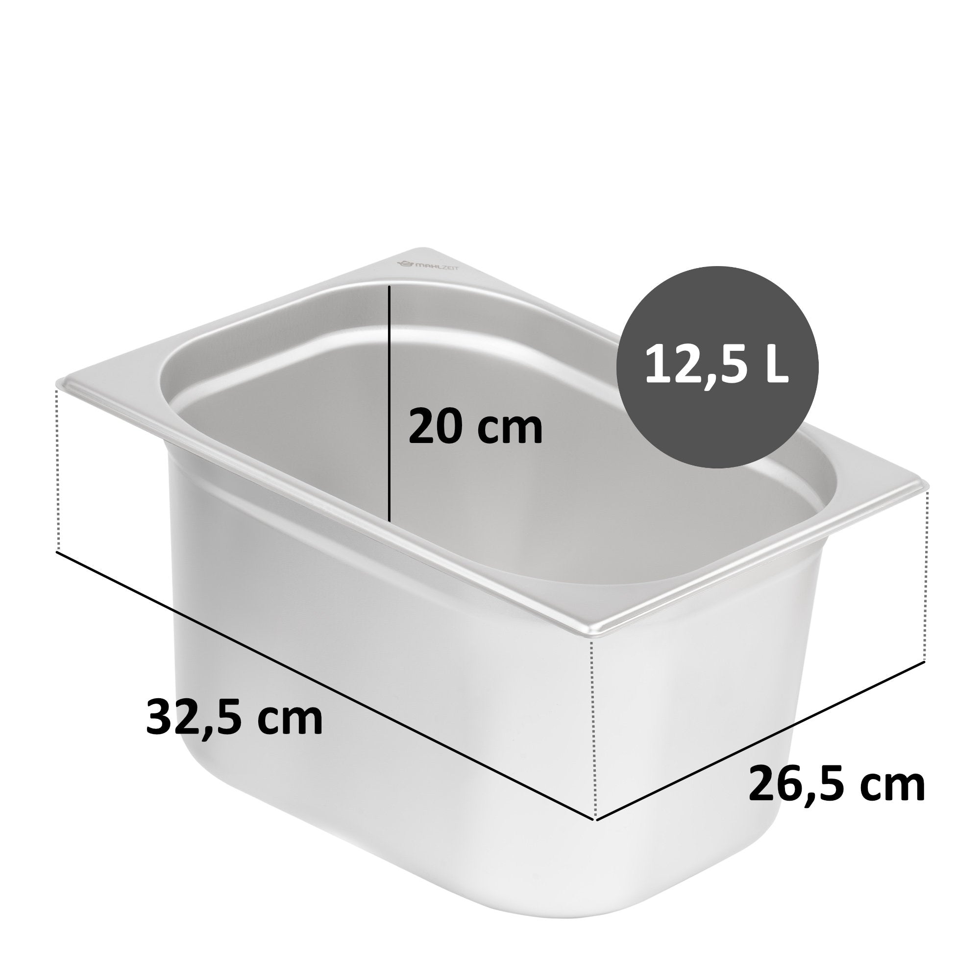 GN container for chafing dish, stainless steel, including lid
