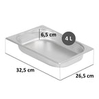 GN containers for chafing dishes, stainless steel
