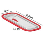 Couvercle pour récipients GN, en acier inoxydable, avec rebord en silicone