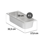 GN containers for chafing dishes, stainless steel