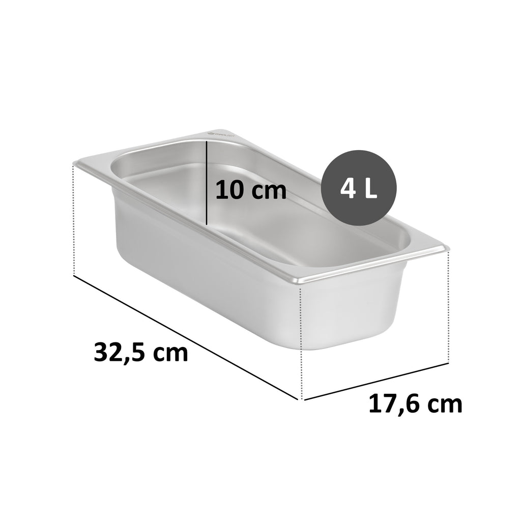 GN container for chafing dish, stainless steel, including lid