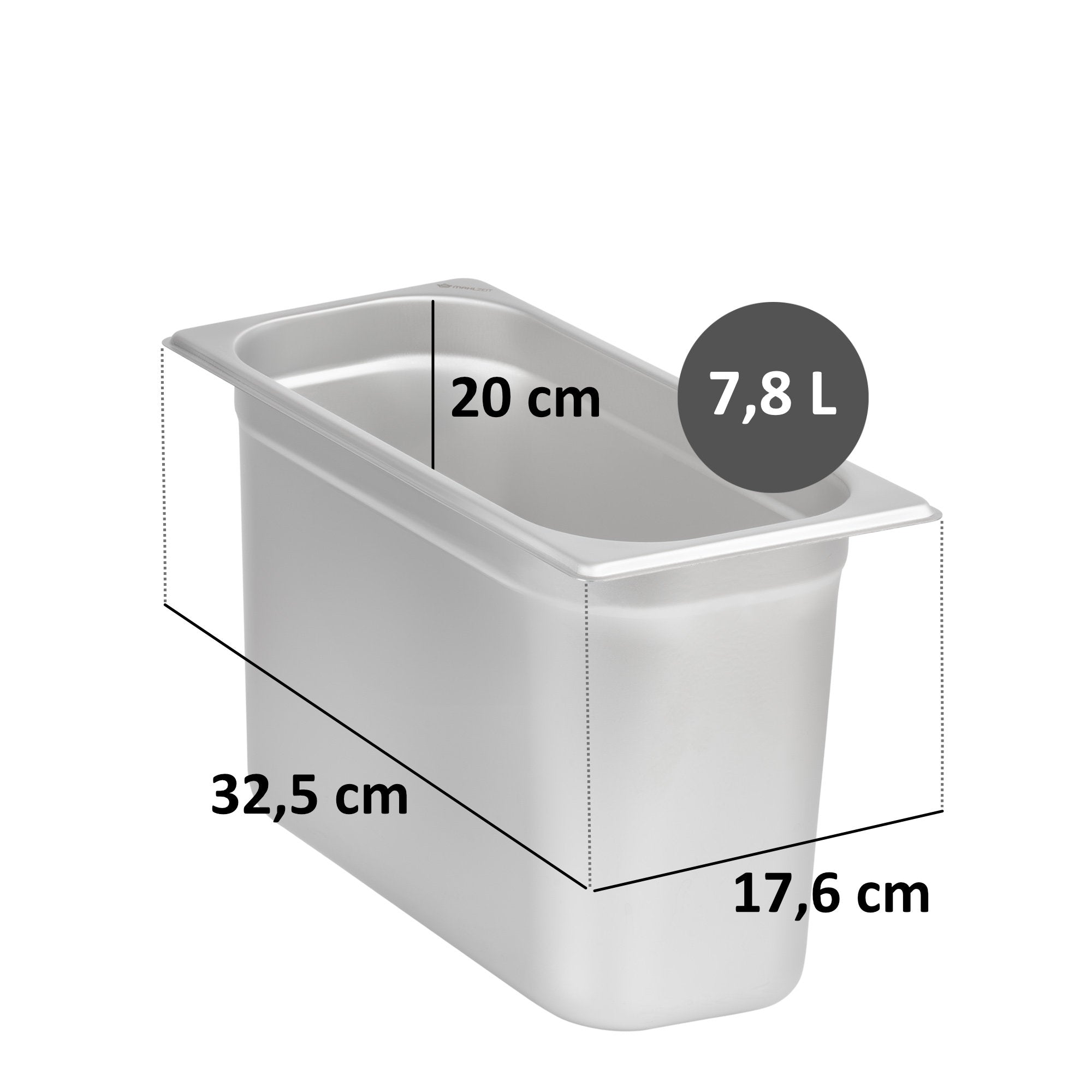 GN container for chafing dish, stainless steel, including lid