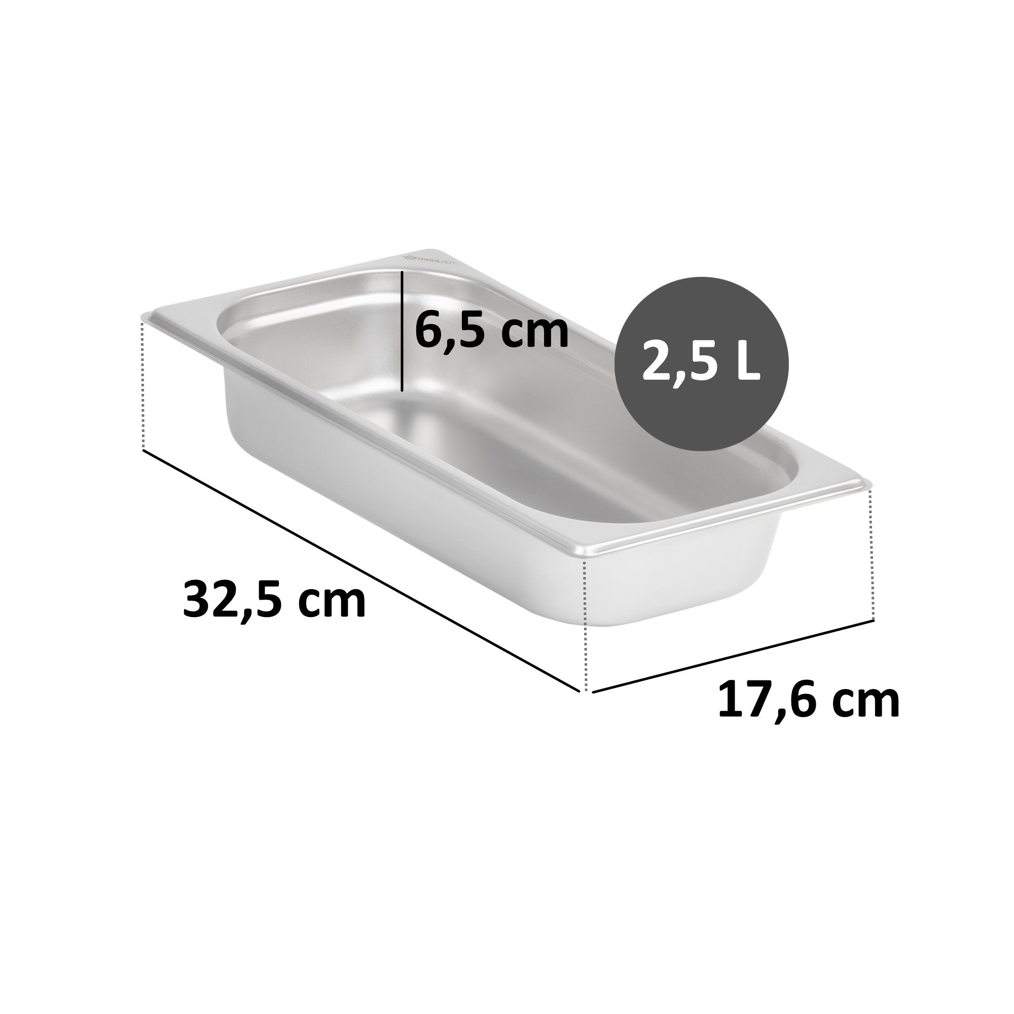 GN container for chafing dish, stainless steel, including lid