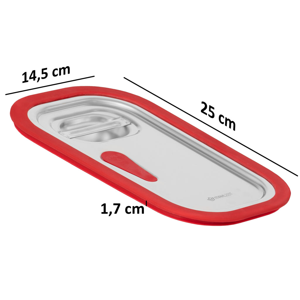 Lid for GN containers, stainless steel, with silicone rim