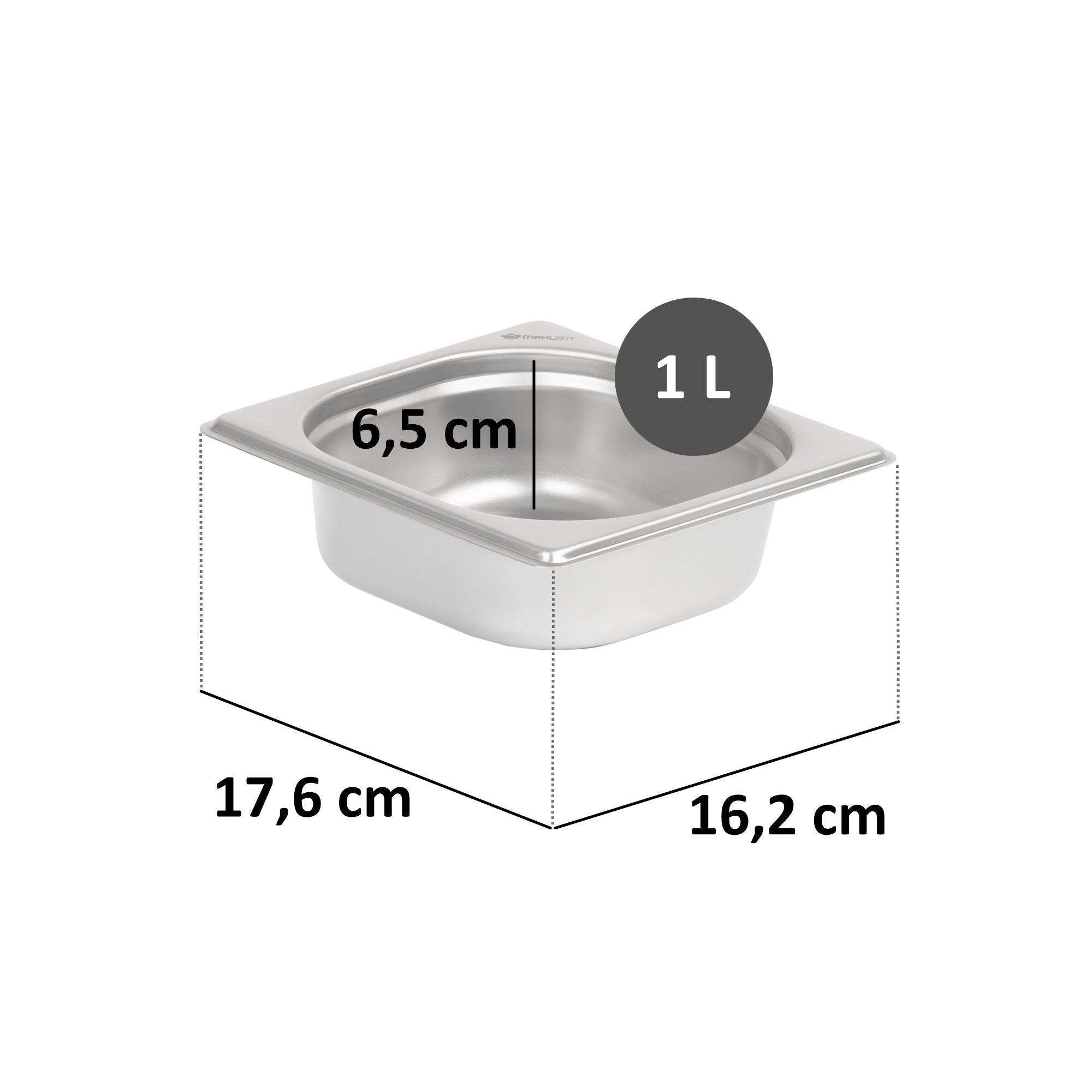 GN container for chafing dish, stainless steel, including lid