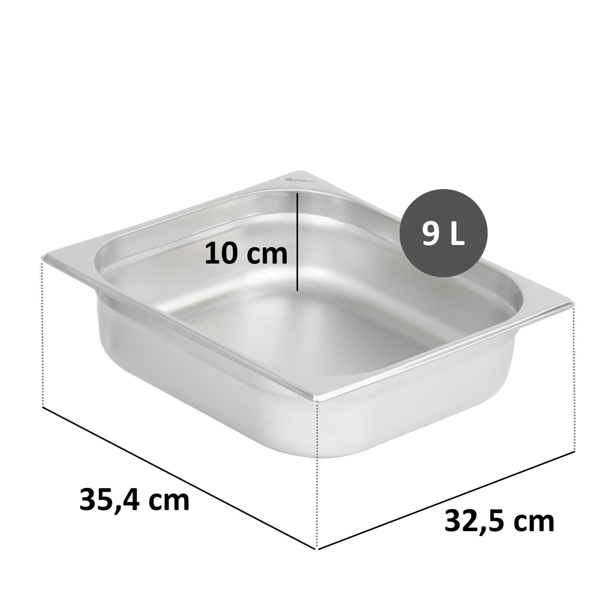 GN container for chafing dish, stainless steel, including lid