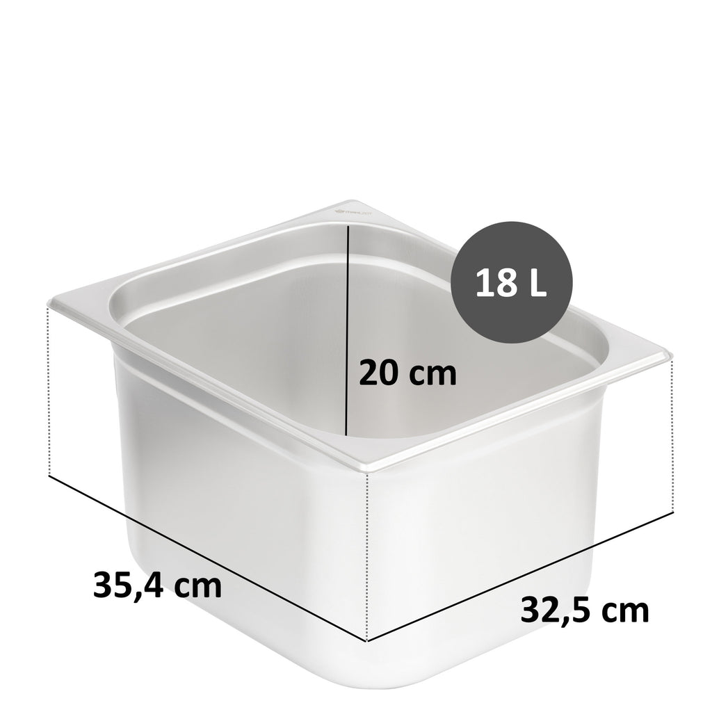 GN container for chafing dish, stainless steel, including lid