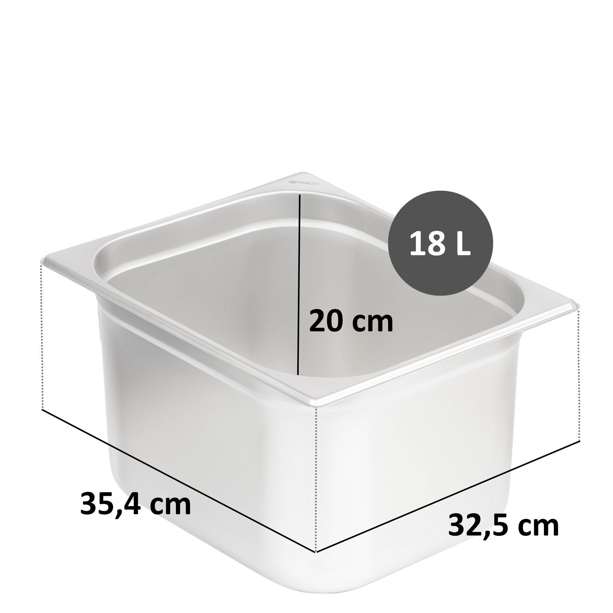 GN container for chafing dish, stainless steel, including lid