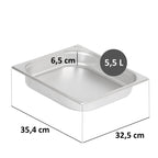 GN containers for chafing dishes, stainless steel