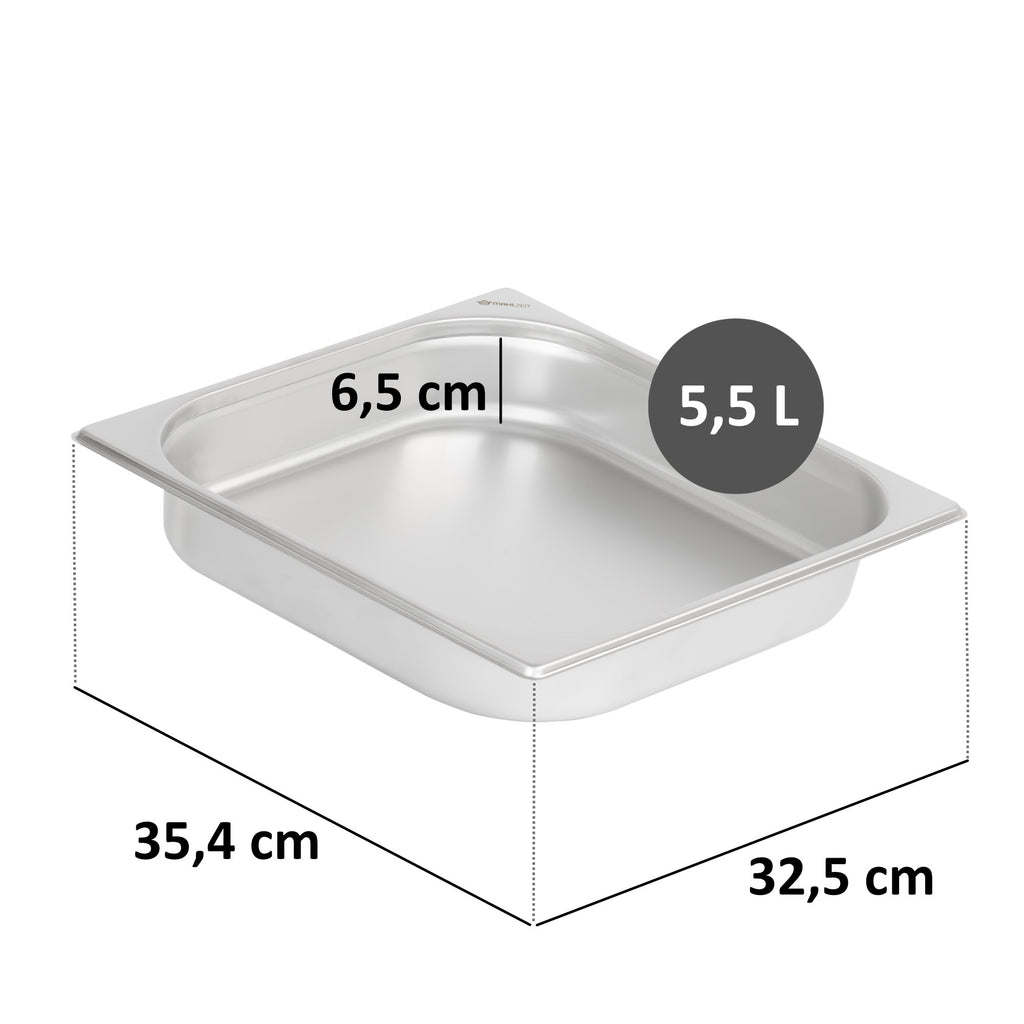 GN container for chafing dish, stainless steel, including lid