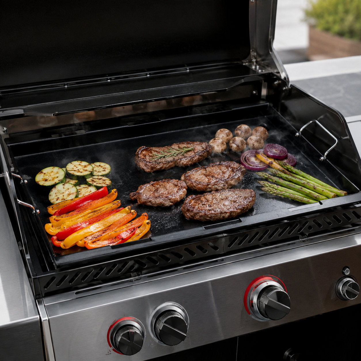 Grill plate, 67 x 47.5 cm, ceramic coated