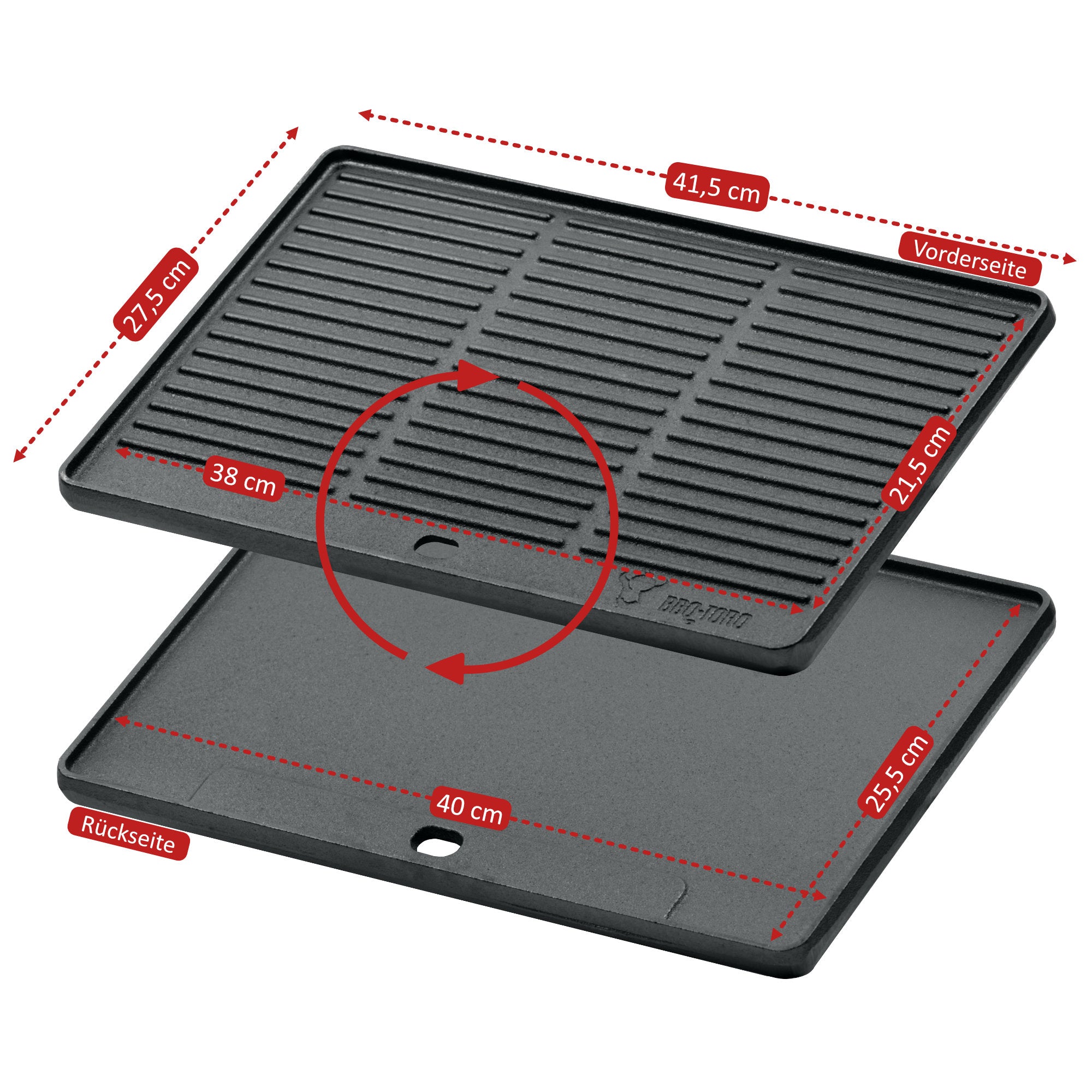 Wendeplatte, Gusseisen, Grillplatte
