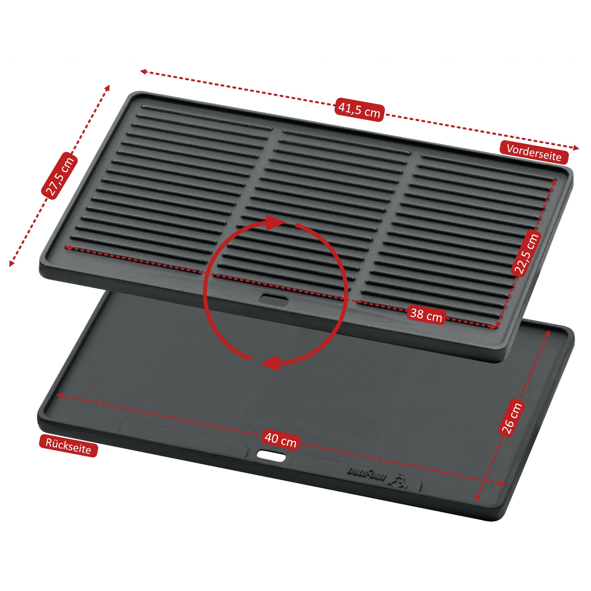 Wendeplatte, Gusseisen, Grillplatte