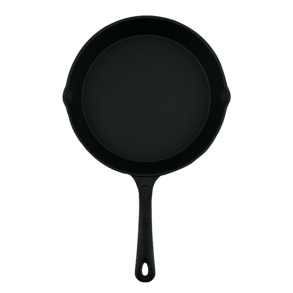 Cast iron pan, cast iron, pre-seasoned, two spouts