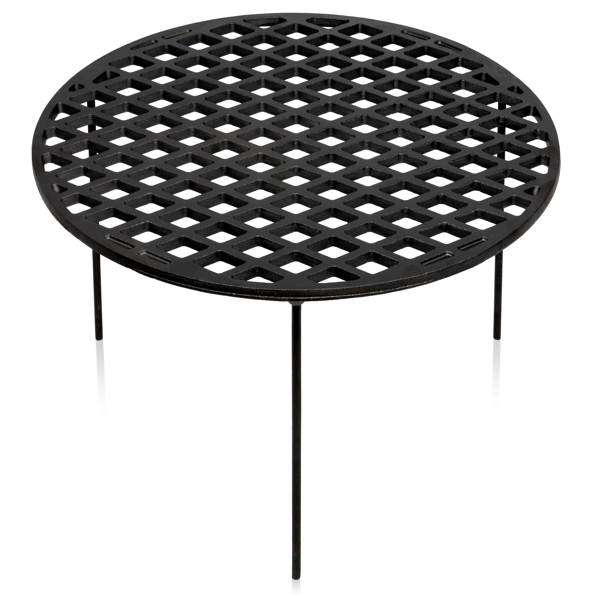 Grille de barbecue en fonte, à 3 pieds, ronde