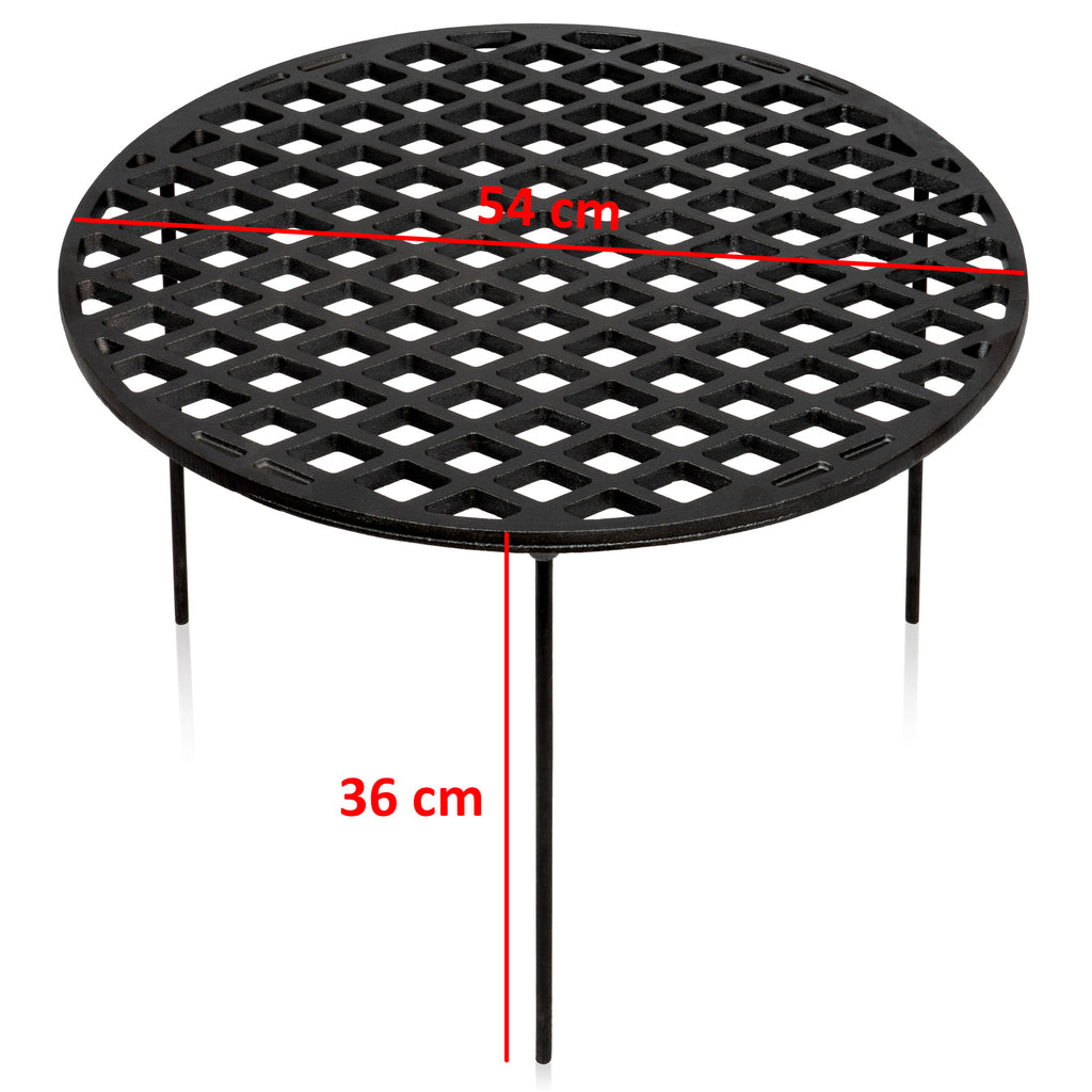 Grille de barbecue en fonte, à 3 pieds, ronde