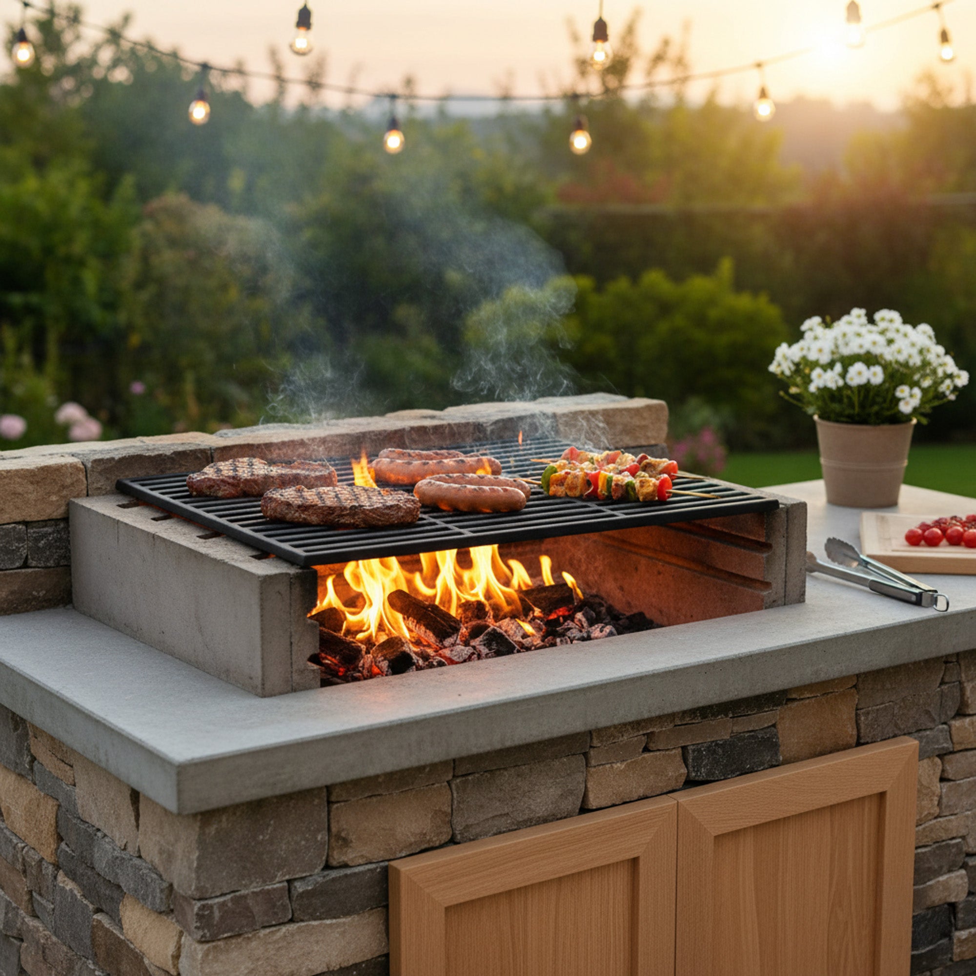 Grill grate, cast iron, enamelled