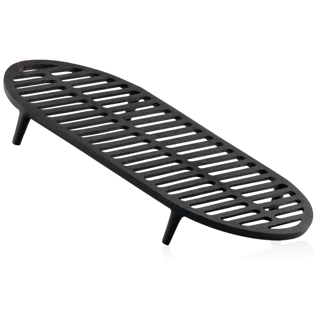Grille de barbecue, 43 x 23 cm, en fonte, avec pieds