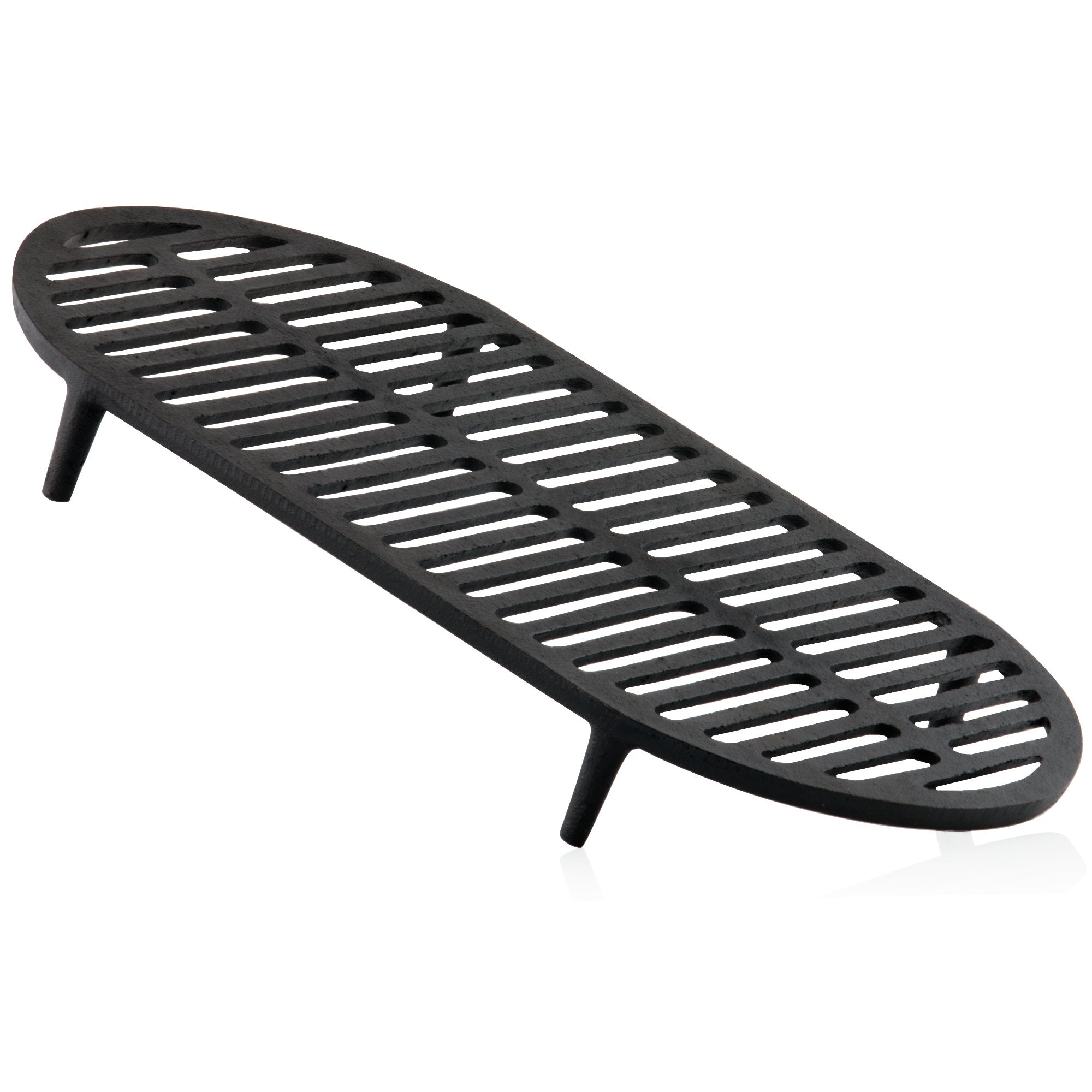 Grille de barbecue, 43 x 23 cm, en fonte, avec pieds